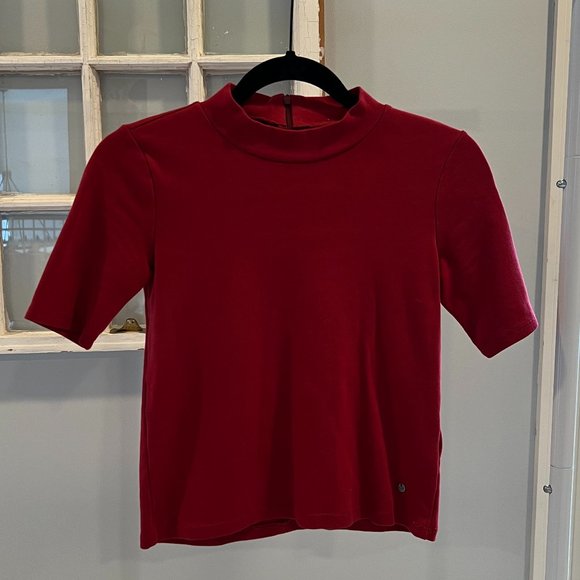 Abercrombie Maroon Mock Neck - Picture 1 of 3
